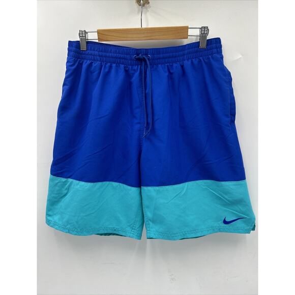 Mens Nike Split Breaker 9" Swim Trunks Blue Size XL Shorts NESSA450-494 - Picture 1 of 11